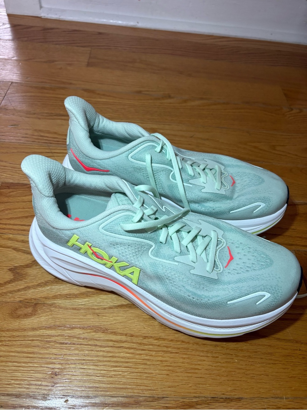 Hoka Women's Mint/Neon Accent Running Shoes - Picture 3 of 8